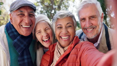 group of happy senior friends enjoying time together outdoors