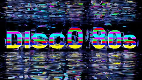 vj loop animation of multicolored jumping letters disco 80s.