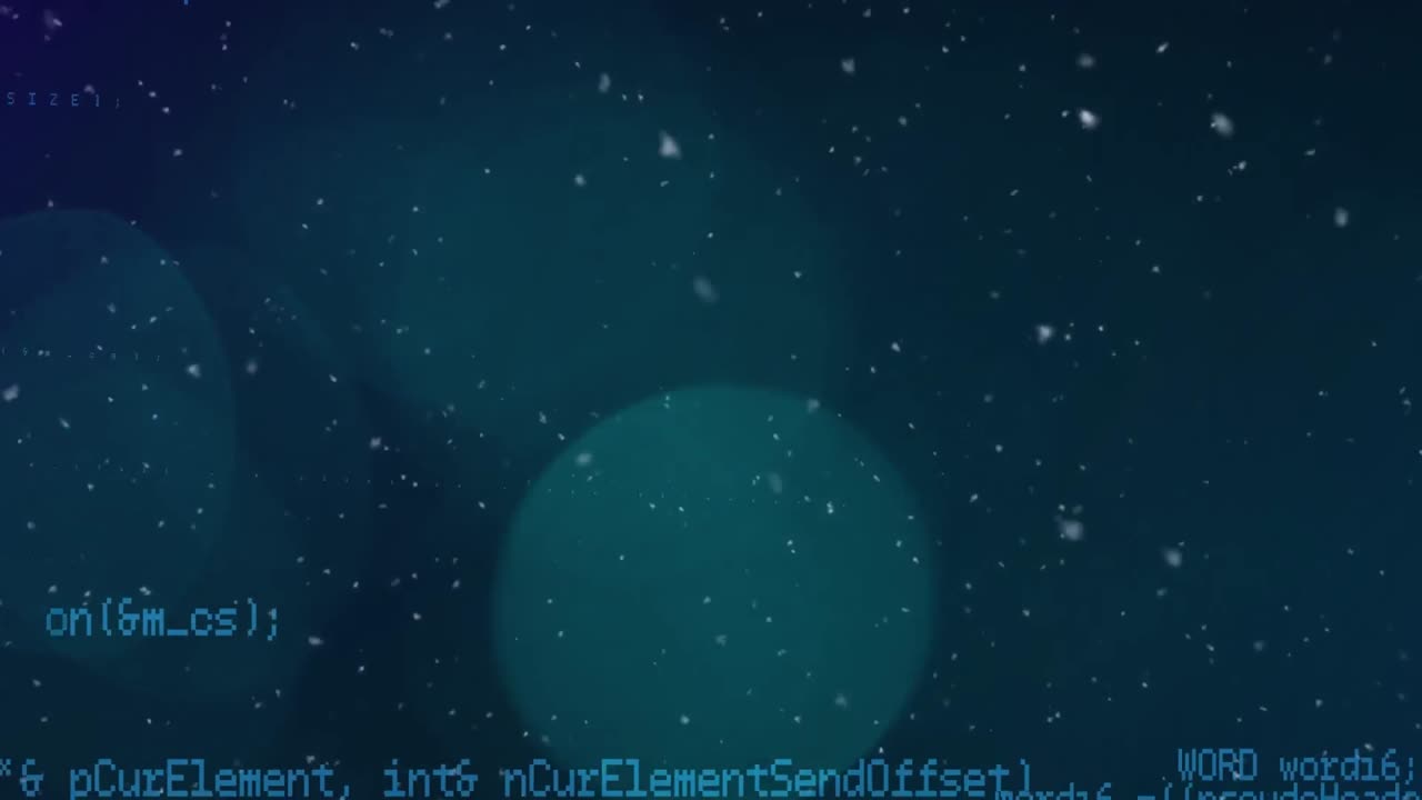 Animation of glowing lights processing and dark background