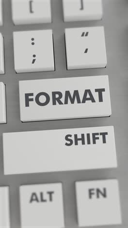 format button pressing on keyboard vertical video