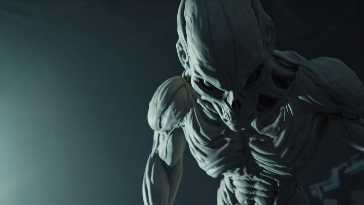 Alien Monster in Dark Setting