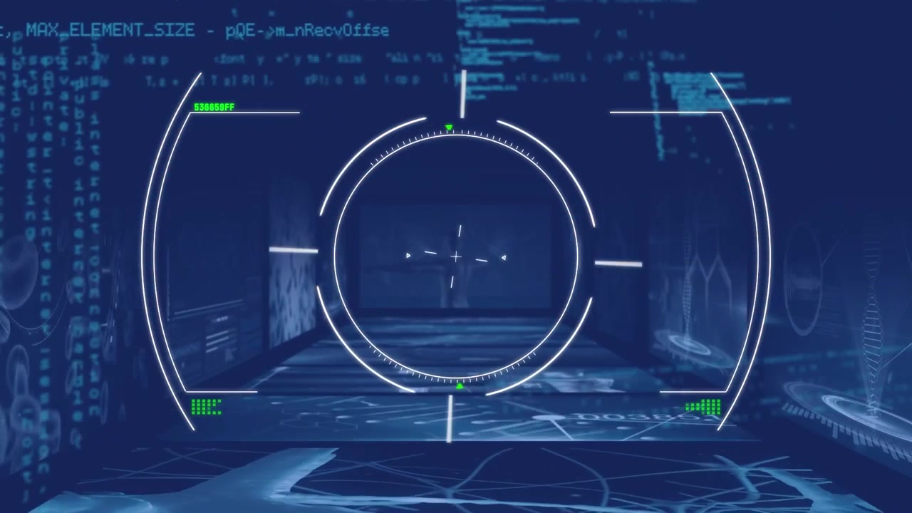 Animation of scope scanning and data processing on screens