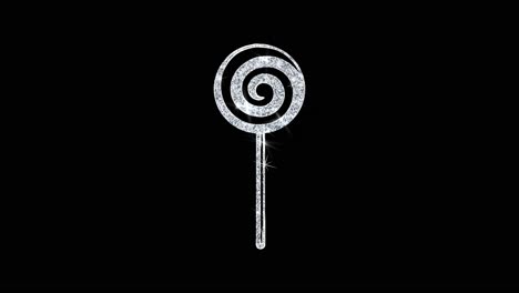 silver glitter lollipop icon