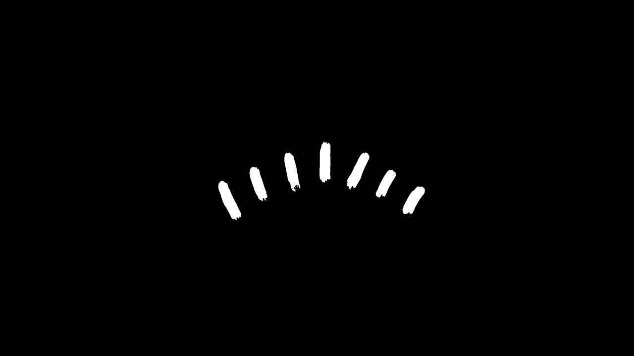 Animated Hand-Drawn White Radiating Lines on Black Background