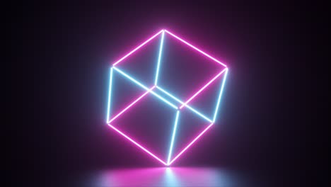 cubo geométrico de neón