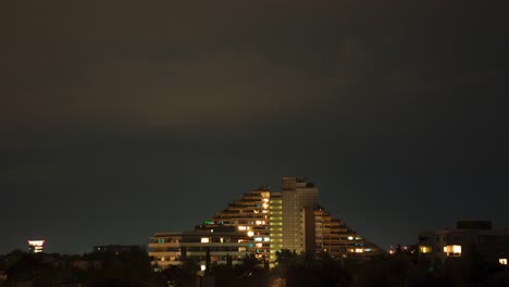 lightning storm over city at night