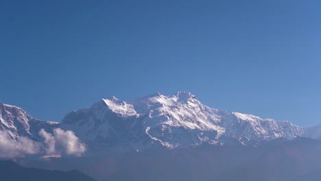 landscape view of snow covered mountain in lamjung, nepal.