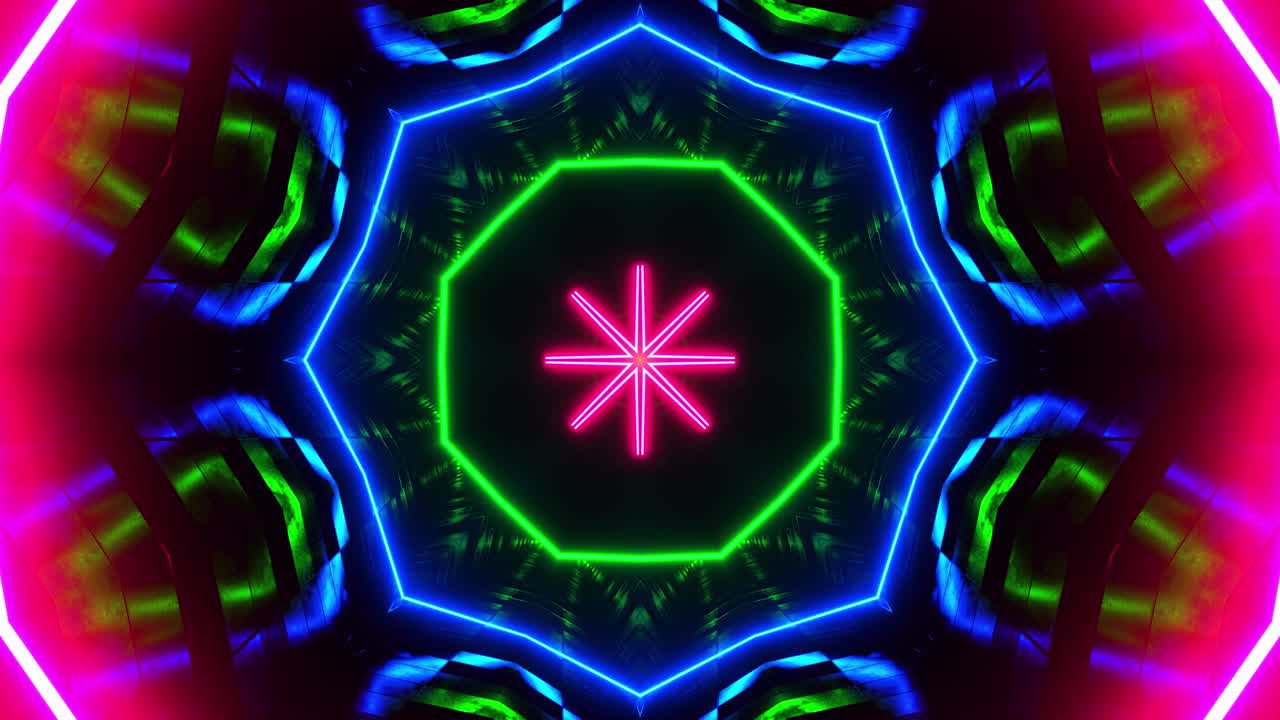 네온 칼레이도스코프 시각