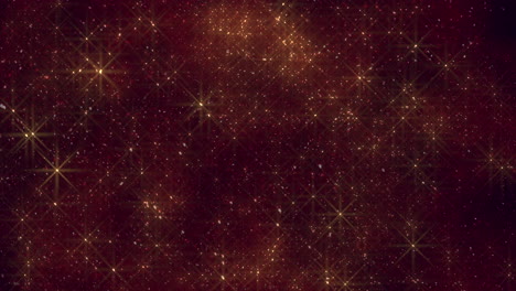 shimmering night - vibrant red and gold background adorned by sparkling stars