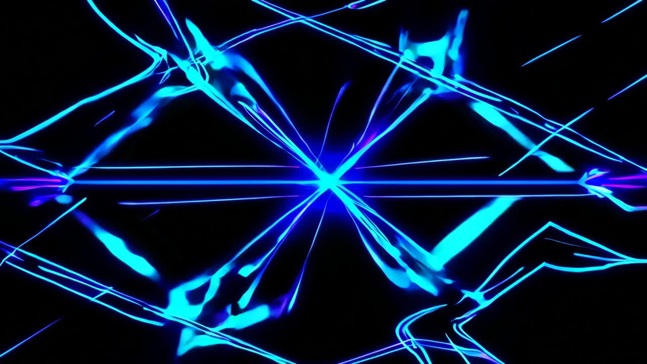 Neon Glowing Lines Abstract Art