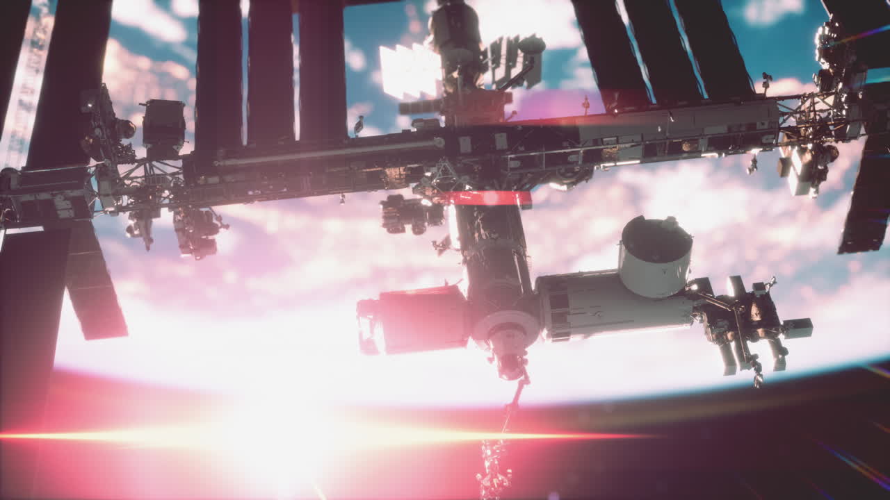 국제 우주 정거장은 지구 위  ⁇ 도에 떠 있습니다.