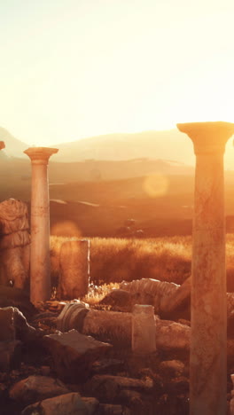 ancient ruins at sunset
