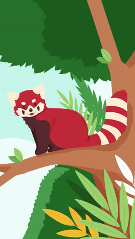 red panda in a tree