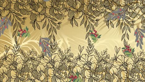 animación de ramas que caen sobre un fondo floral