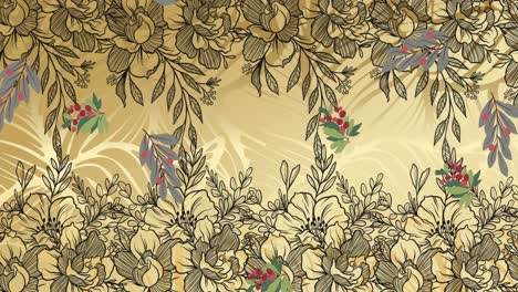 animation of falling branches over floral background