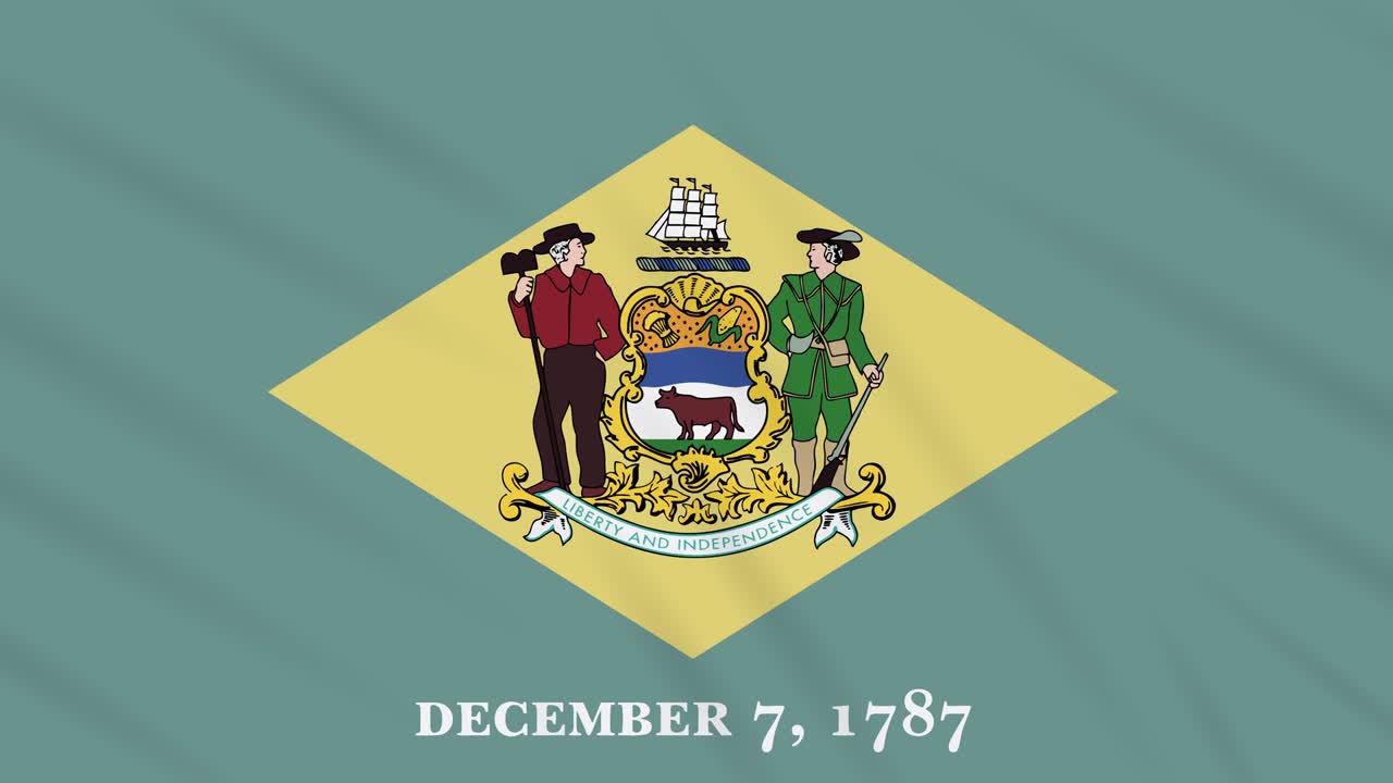 델라웨어의 발이 바람에 떠다니고, 배경으로 루프