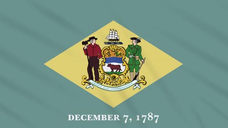 la bandera de delaware flota en el viento, bucle para el fondo