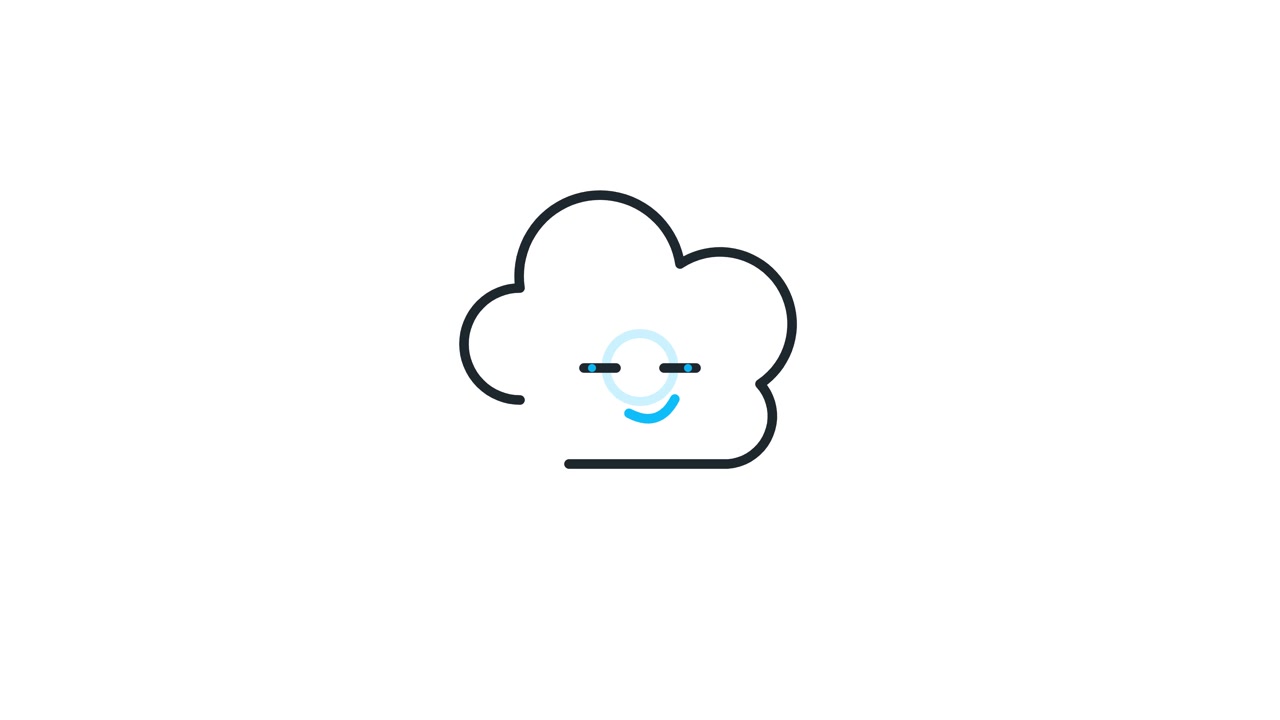 Animated Cloud Icon with Rotating Loading Symbol