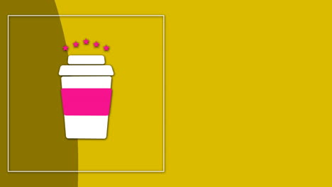 animación del logotipo de una taza de café caliente