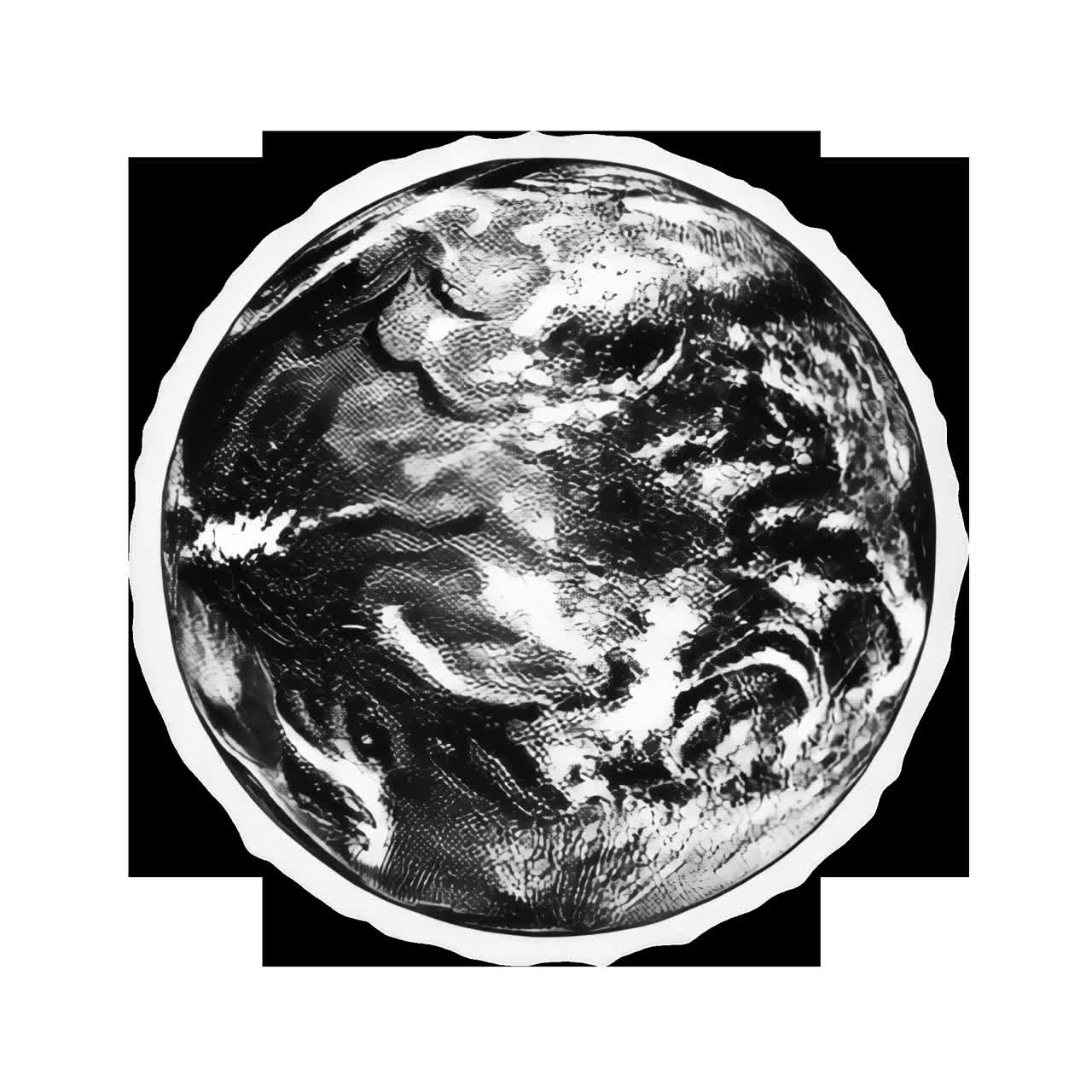 Risorsa isolata di animazione di illustrazione artistica Terra monocromatica, video 4K trasparente, alpha