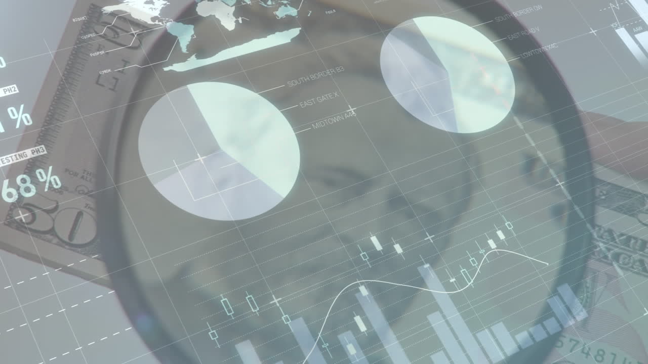 agrandando un billete de un dólar