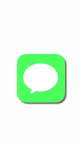 green chat bubble icon alerts new message on mobile app overlay vertical