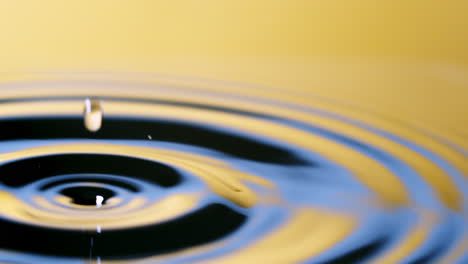 close up real of water drop falls into water and diverging circles of water with smoot color background in studio with copy space for place a text for advertisement.