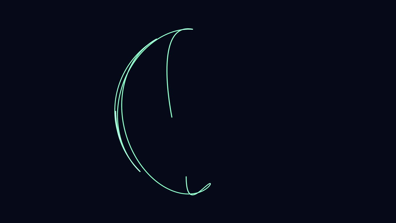 A clear and minimalist lines in green ink set against a dark background, offering a straightforward and easily comprehensible visual representation