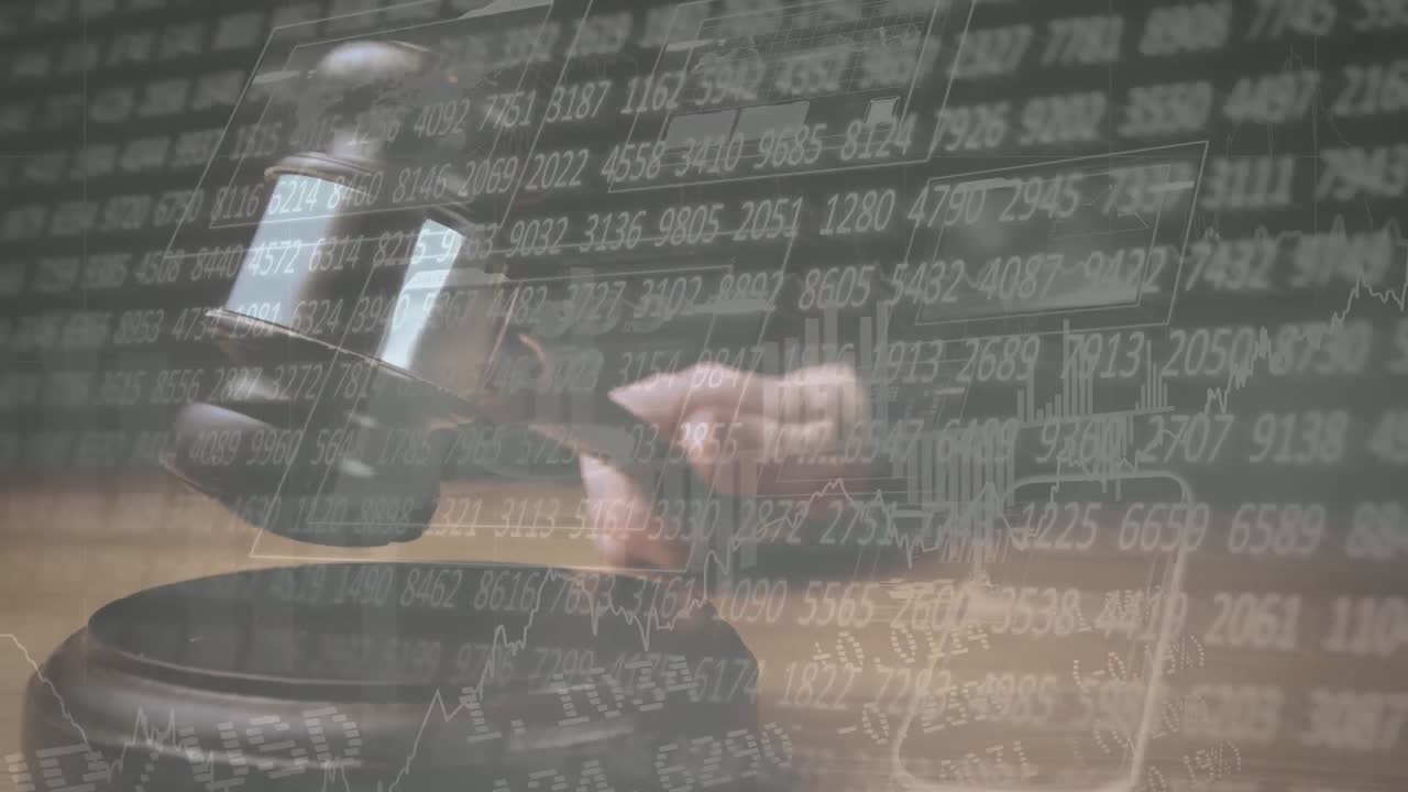 화면의 금융 수치에 대한 비즈니스 그래프의 개념적 디지털 애니메이션 4k