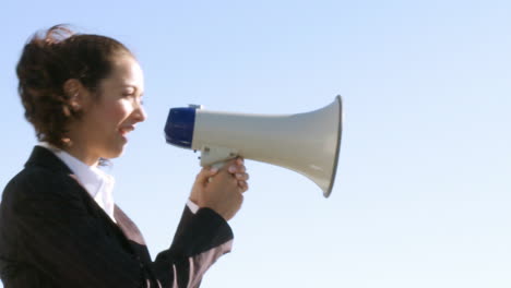 businesswoman with a megaphone