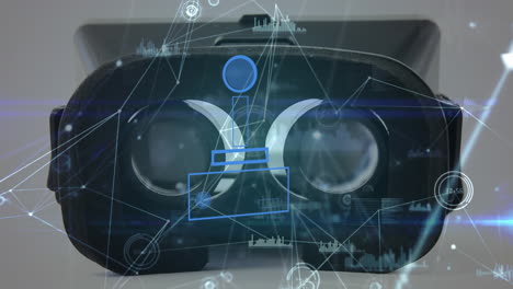 animazione dei dati su connessioni e cuffie vr