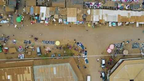 Birdseye-aerial-view-of-Loitokitok-kenya,-shanty-poor-neighborhood-of-Nairobi-suburbs,-Kenya