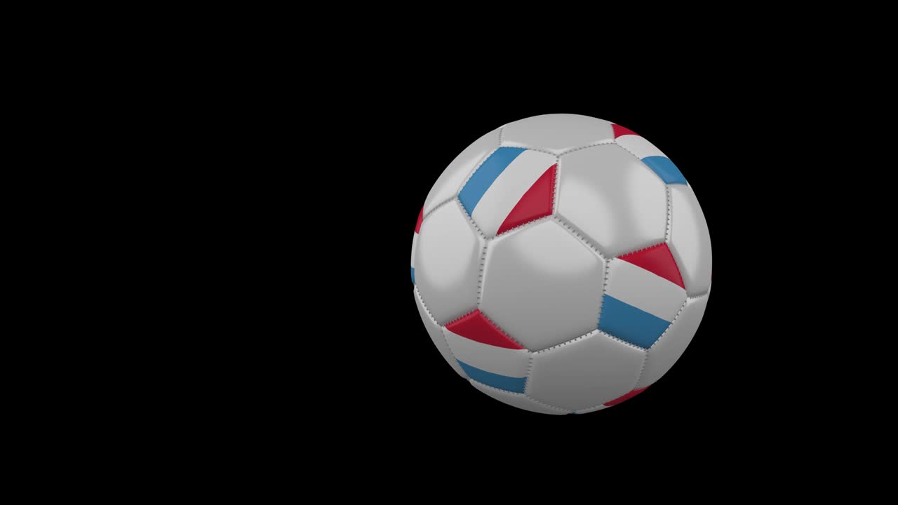 Bendera Luksemburg pada bola sepak terbang dengan latar belakang transparan, saluran alfa