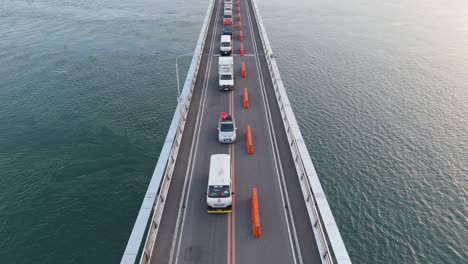 san juanico bridge philippines, tilt up view of heavy congestion