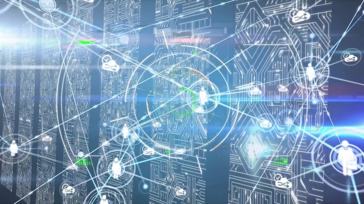 Animation of data processing over light spots