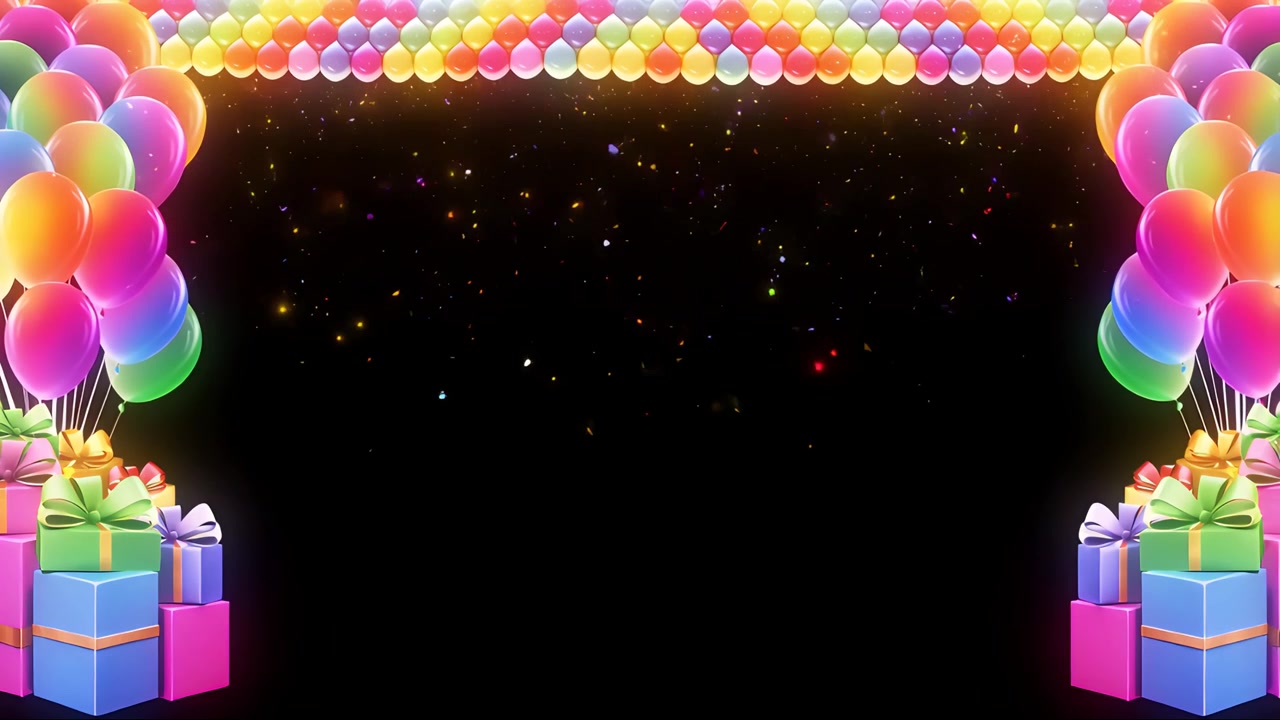 Sfondo di compleanno con palloncini 4K