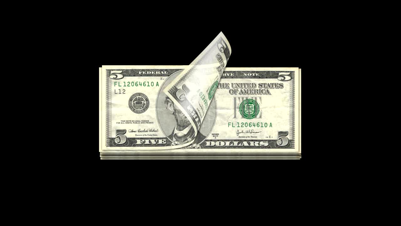 Conteggio di dollari statunitensi su sfondo isolato.