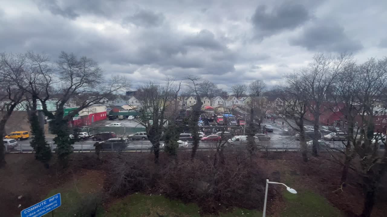 disparo en cámara lenta de varias áreas residenciales en brooklyn de diferentes estilos arquitectónicos