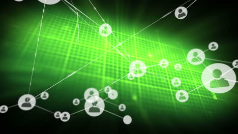 connectors moving on green electrocardiogram