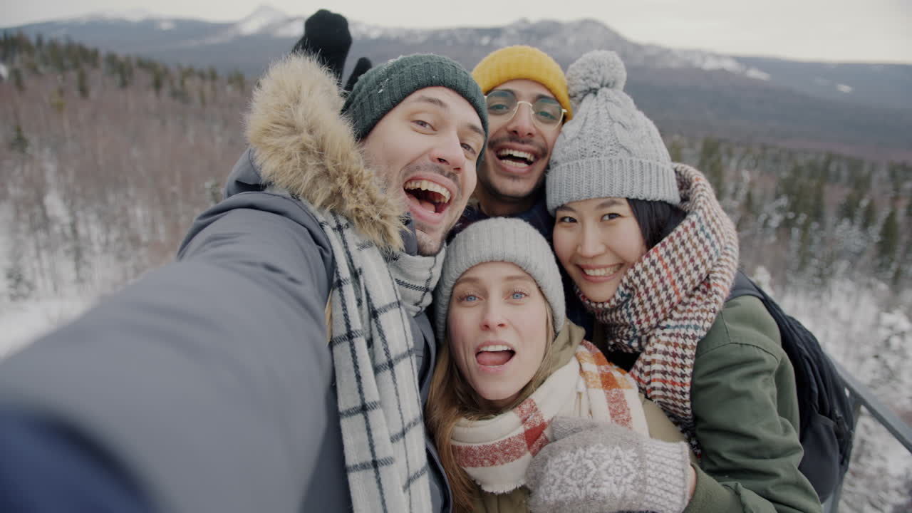 Friends Enjoying a Winter Day