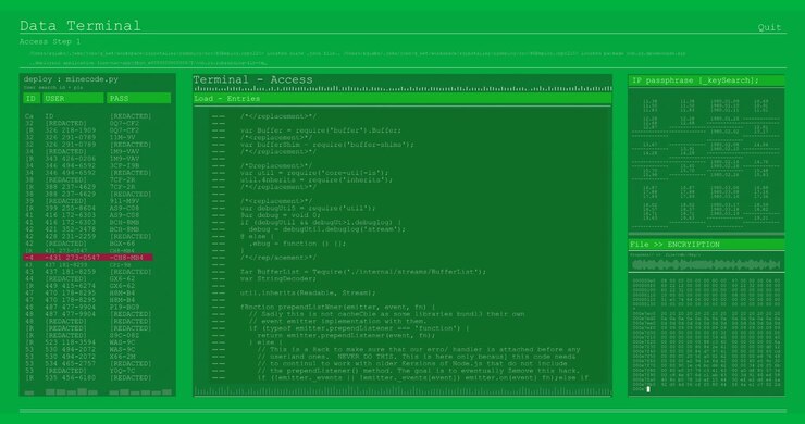Digitale animatie van computerinterface, gegevensverwerking en programmeercode