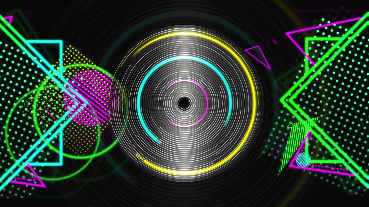 forme geometriche al neon che appaiono e scompaiono