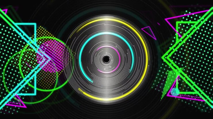 неоновые геометрические формы появляются и исчезают