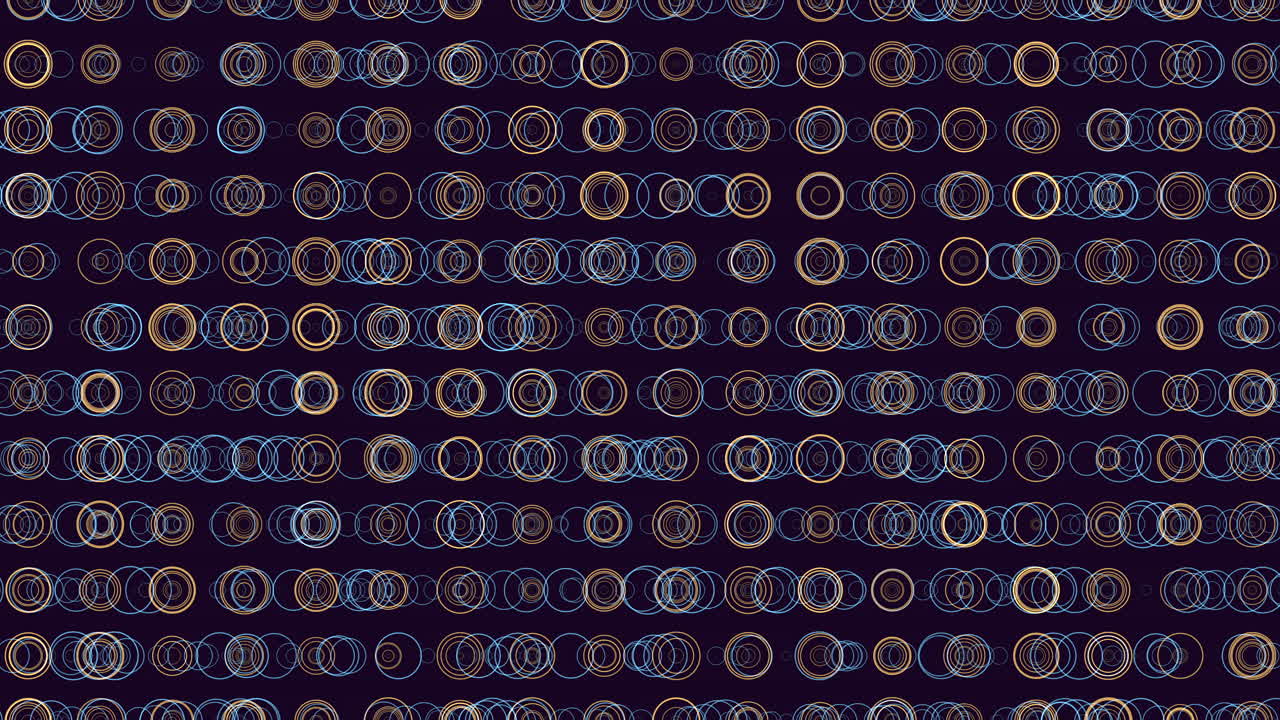 Rainbow abstract neon circles in rows