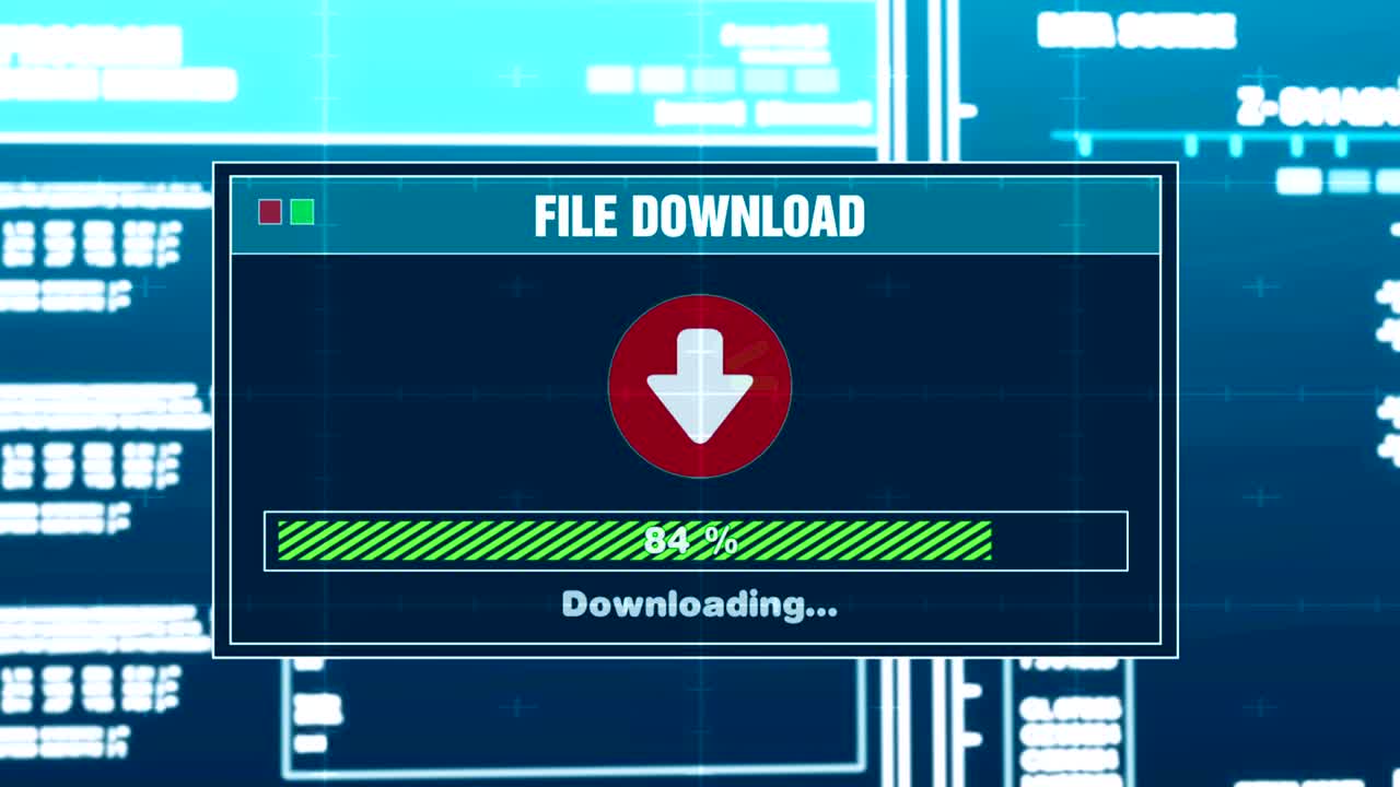 descarga de archivos mensaje de advertencia de progreso descarga alerta completa en la pantalla de la computadora ingresando el nombre de usuario y la contraseña del sistema seguridad del sistema, crimen cibernético, concepto de piratería informática
