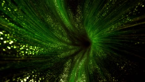 looped dark green abstract and hypnotizing wormhole particle wormhole vortex background