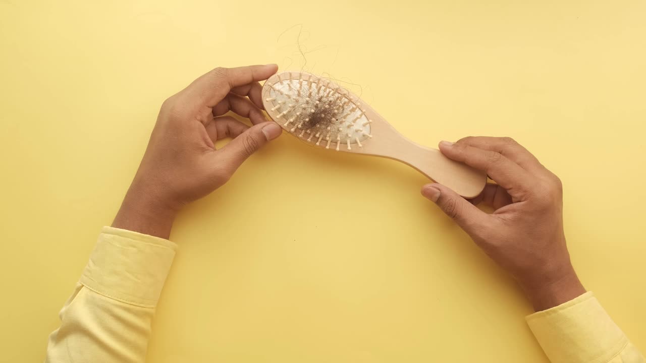 Hair Loss Problem, Hairbrush with Lost Hair