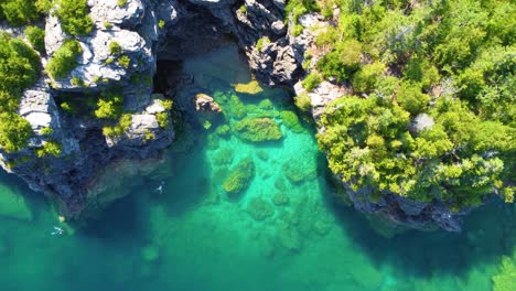 paradise cove over flowerpot island in georgian bay, ontario, canada