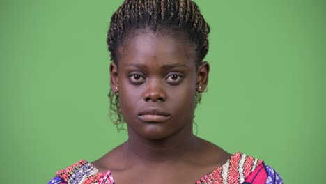 young african woman doing three wise monkeys concept