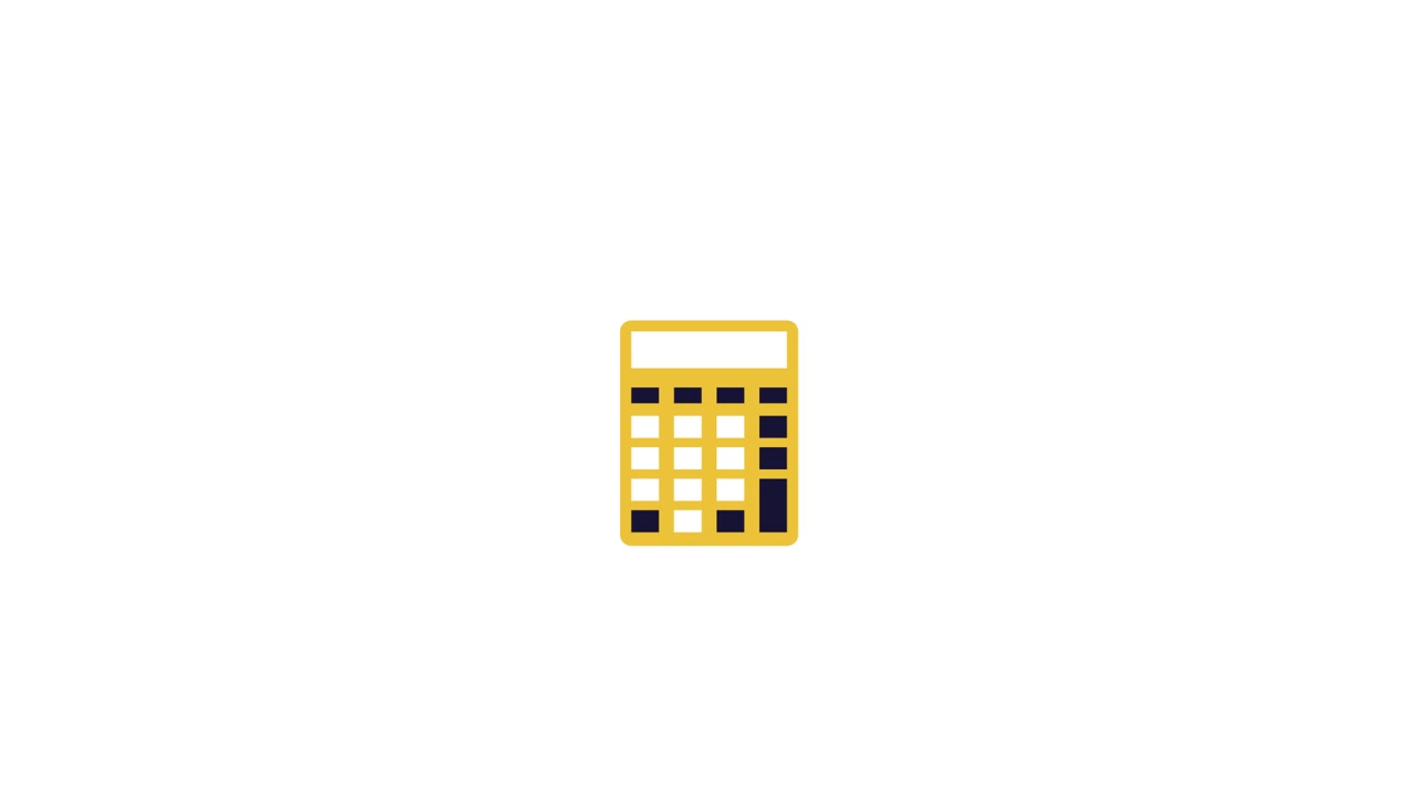 Animated Yellow Calculator Icon on White Background